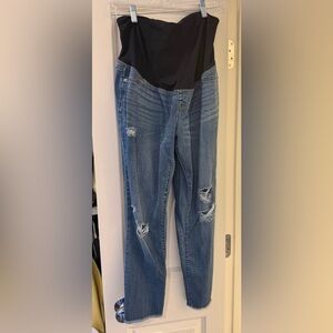 Isabel Maternity by Ingrid & Isabel Blue Distressed Straight Leg Jeans